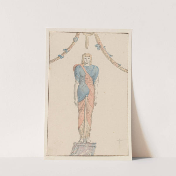 Figuur in reliëf op tempel van Isis te Pompei (1778) by Abraham-Louis-Rodolphe Ducros