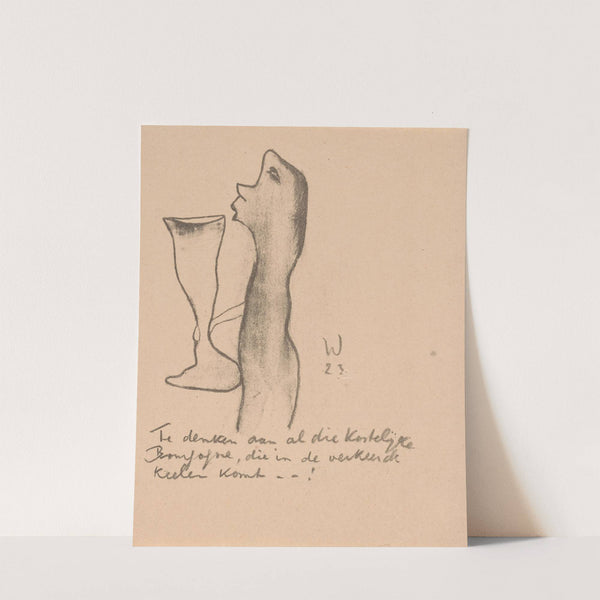 Figuur met groot wijnglas (1923) by Erich Wichmann