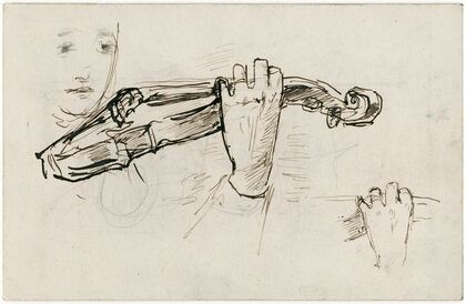 Figuur met viool in hand