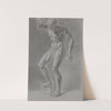 Figuurstudie van een staande man, van voren gezien by August Allebé