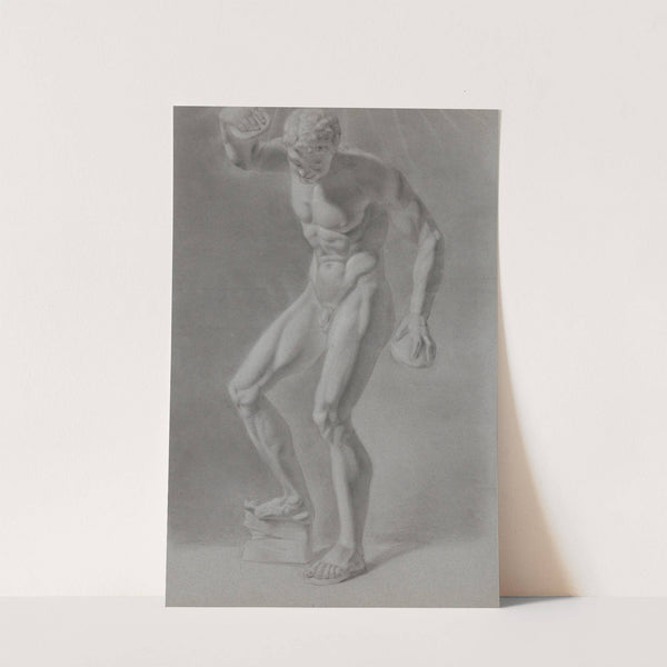 Figuurstudie van een staande man, van voren gezien by August Allebé