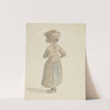 Figuurstudie van een vrouw met een mand op het hoofd, van achteren (1828 - 1897) by Adrianus Eversen