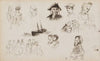 Figuurstudies en een zeilschip