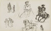 Figuurstudies, onder andere van een ruiter en matroos