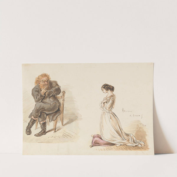 Figuurstudies van een man en een jong meisje by Alexander Ver Huell