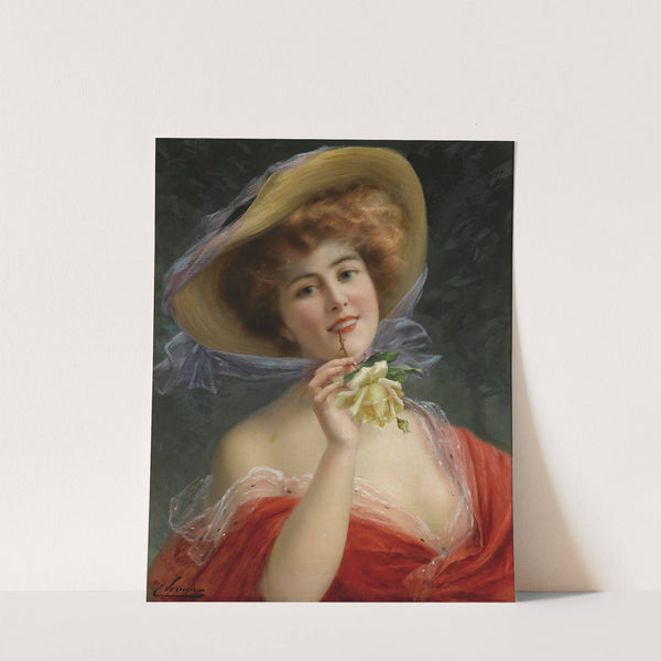 Fille a la Rose Jaune by Emile Vernon