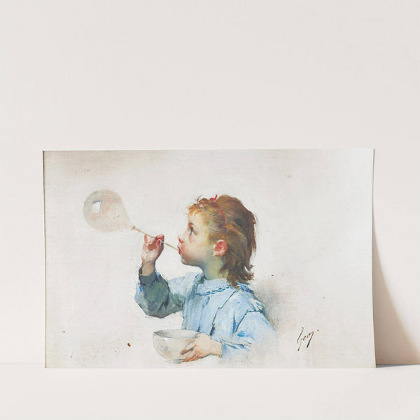 Fillette à la bulle de savon by Henri-Jules-Jean Geoffroy