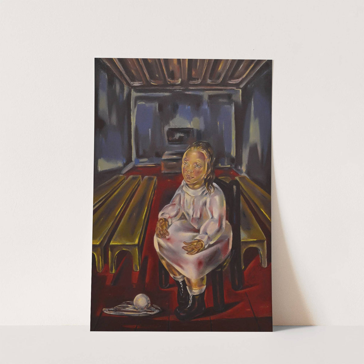 Fillette assise (dans la salle aux bancs) by María Blanchard