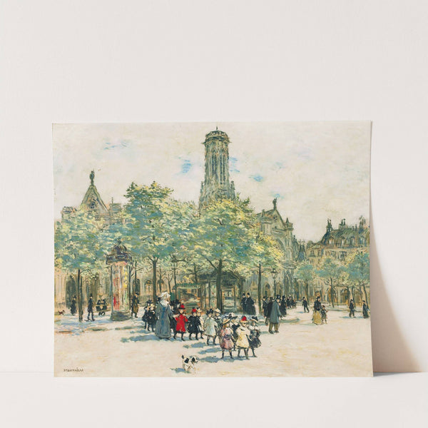 Fillettes Devant Saint Germain L’Auxerrois by Jean François Raffaëlli