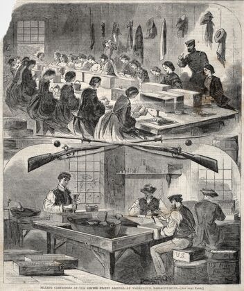 Filling Cartridges at the United States Arsenal, at Watertown, Massachusetts (1861)