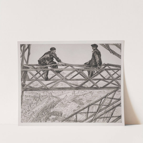 Fin du jour. (repos des ouvriers electriciens de la Tour Eiffel.) (1900) by Charles Paul Renouard