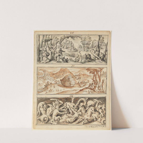 Findung Mosis, die Arche und drei weitere Kompositionen by Bartholomäus Dietterlin