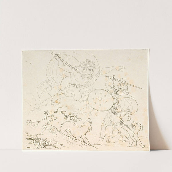 Fingals kamp med Lodas ånd by Christian Gottlieb Kratzenstein-Stub