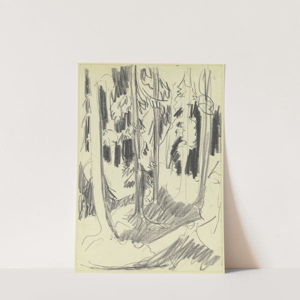 Fir forest (ca 1925) by Ernst Ludwig Kirchner