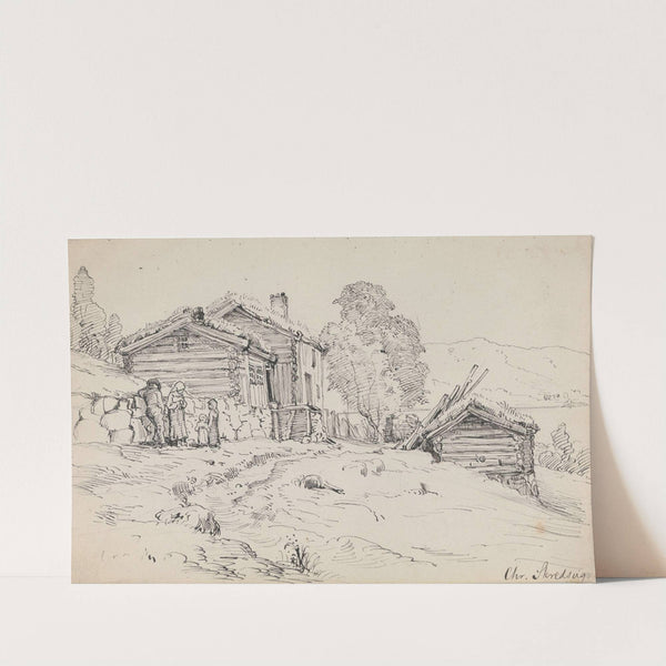 Fire barn på tun by Christian Skredsvig