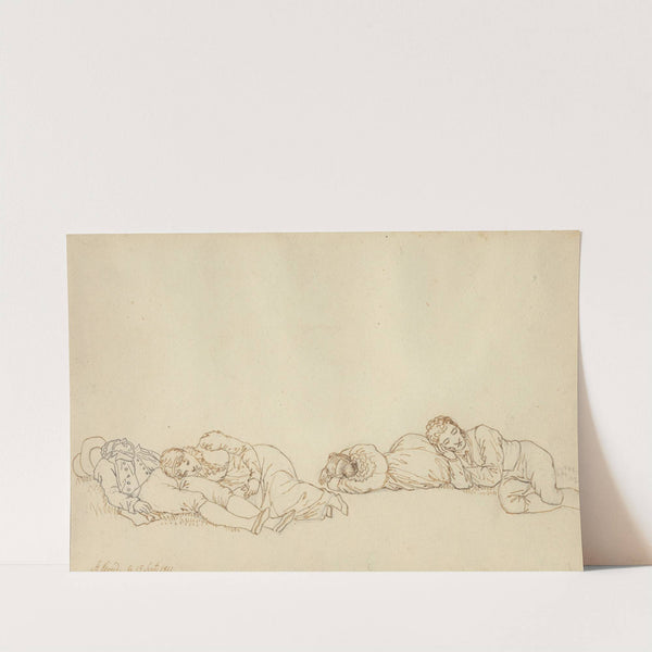 Fire sovende parisere (1811) by Christoffer Wilhelm Eckersberg