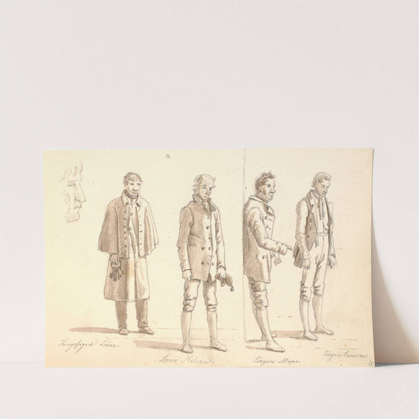 Fire studier af fanger fra Forbedringshuset og fangefogeden by Martinus Rørbye