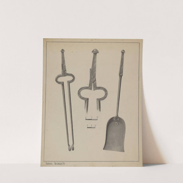 Fire Tongs and Shovel by Hans Korsch
