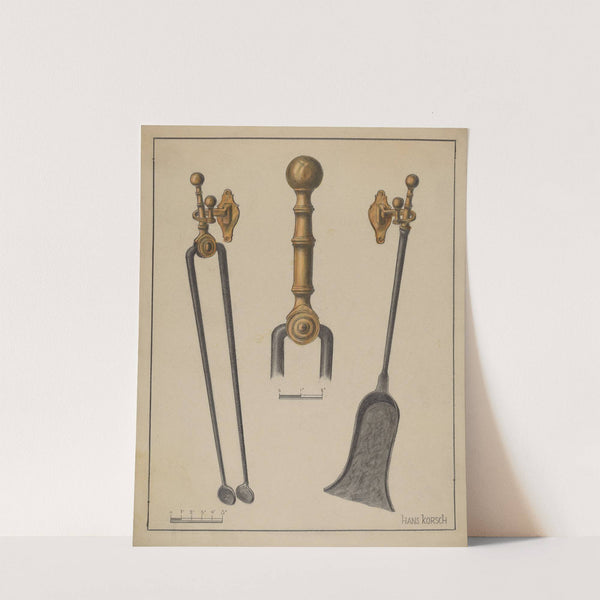 Fire Tongs, Shovel, and Jamb Hooks by Hans Korsch