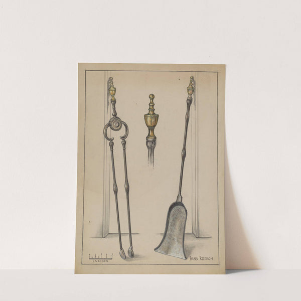 Fire Tongs, Shovel, and Jamb Hooks by Hans Korsch