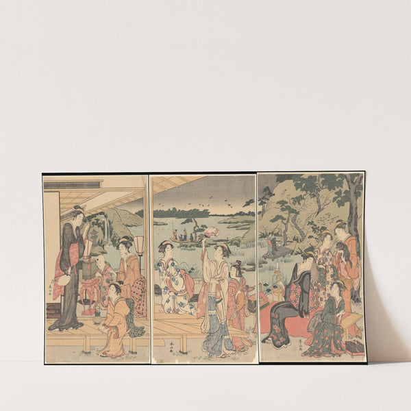 Firefly Hunting Party at Daimyo Garden (18th century) by Katsukawa Shunzan