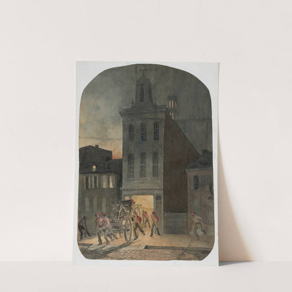 Firehouse scene in Philadelphia showing firemen from the Weccacoe Engine Company (1857) by James Fuller Queen