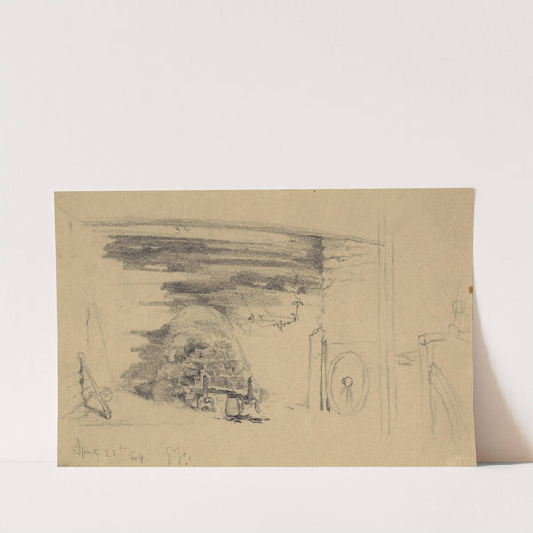 Fireplace in Negro hut by Edwin Forbes