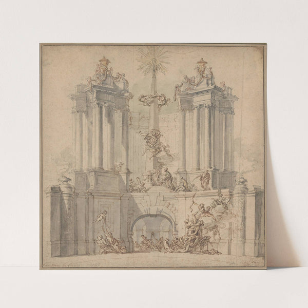 Fireworks Display for the Convalescence of Louis XV (1726) by Jacques de Lajoüe