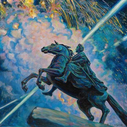 Fireworks. The Bronze Horseman