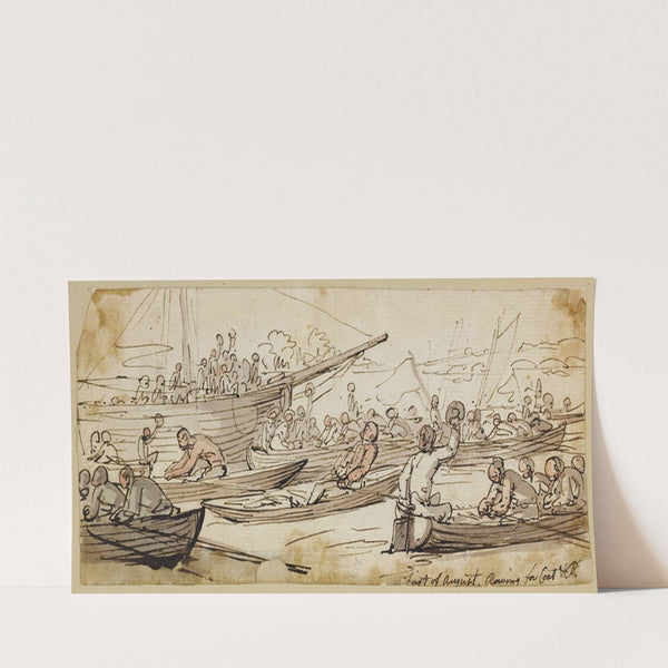 First of August, rowing for coat and breeches by Thomas Rowlandson