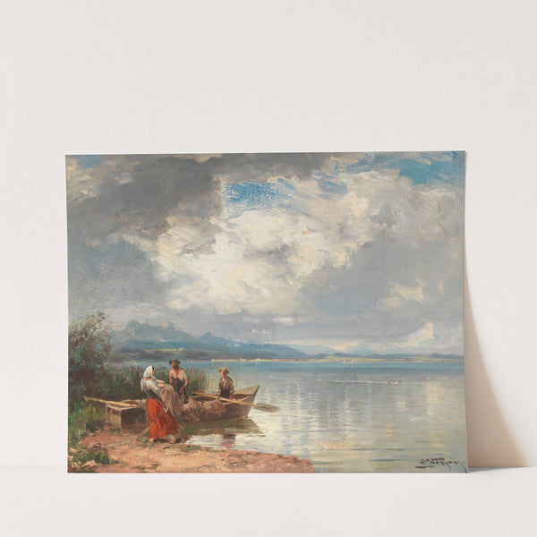 Fischer am Chiemseeufer by Joseph Wopfner