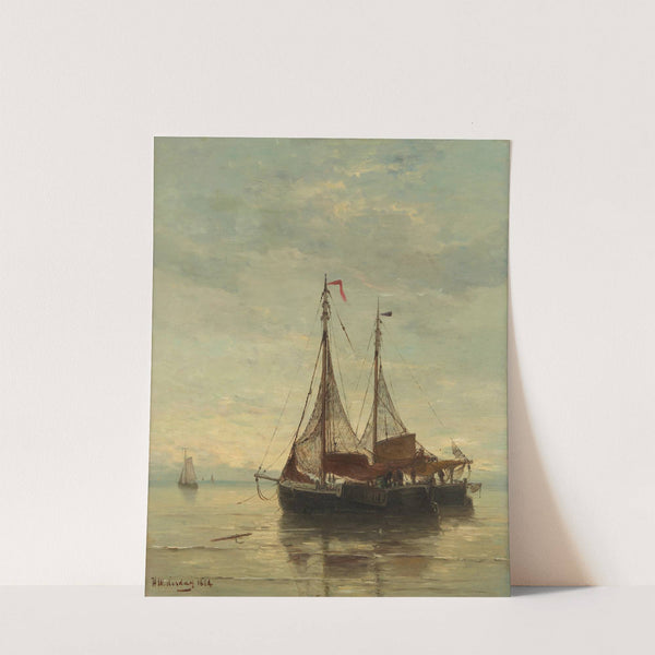 Fischerboote vor Anker bei ruhiger See (1884) by Hendrick Wilhelm Mesdag