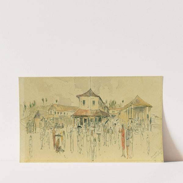 Fischmarkt in Point de Galle auf Ceylon (Sri Lanka) (1858) by Joseph Selleny