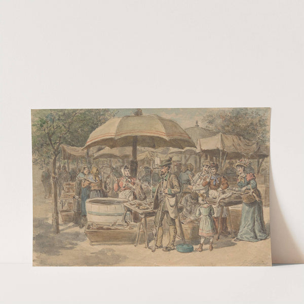Fischverkaufsstände auf dem Markt (1880) by Gustav Zafaurek