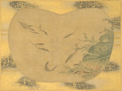 Fish and waterweeds in a lotus pond (18th century)