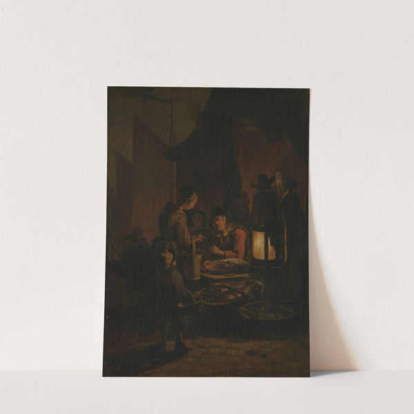 Fish market at night by Egbert van der Poel