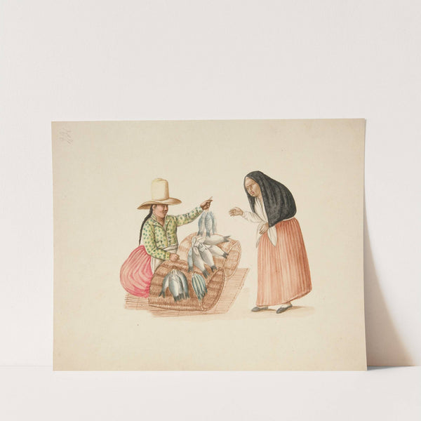 Fish Merchant and Indian Woman by Francisco Fierro