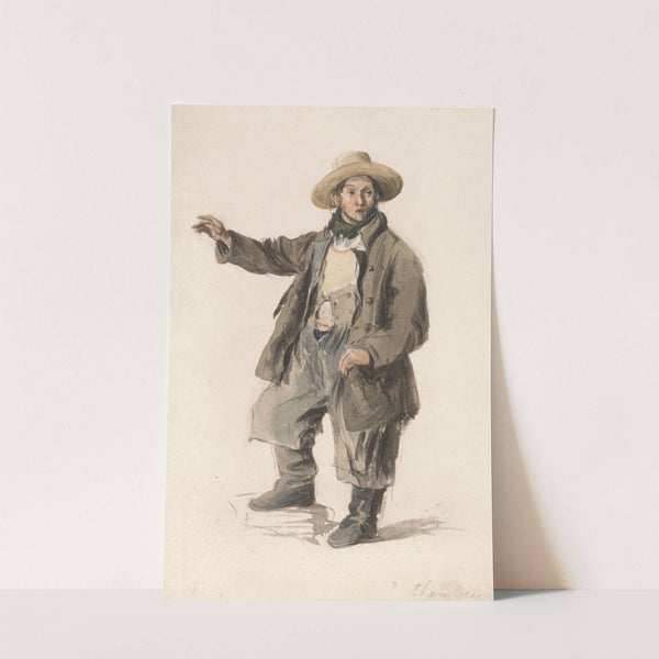 Fish Porter in a Straw Hat by George Chambers