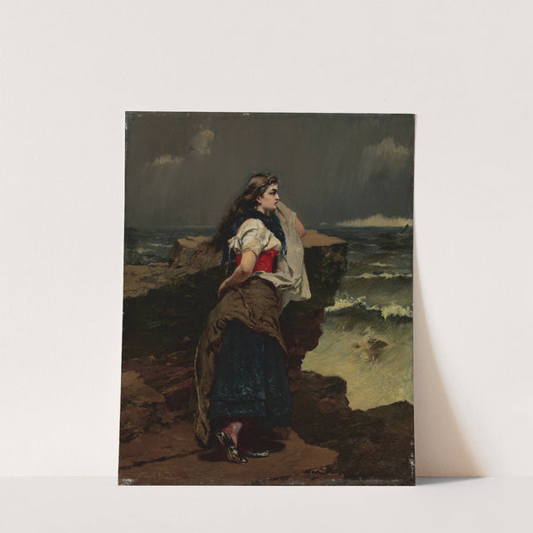 Fisher girl by the sea by Frank Buchser