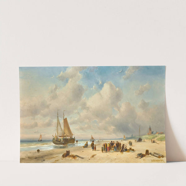 Fisherfolk On The Beach (1881) by Charles Leickert