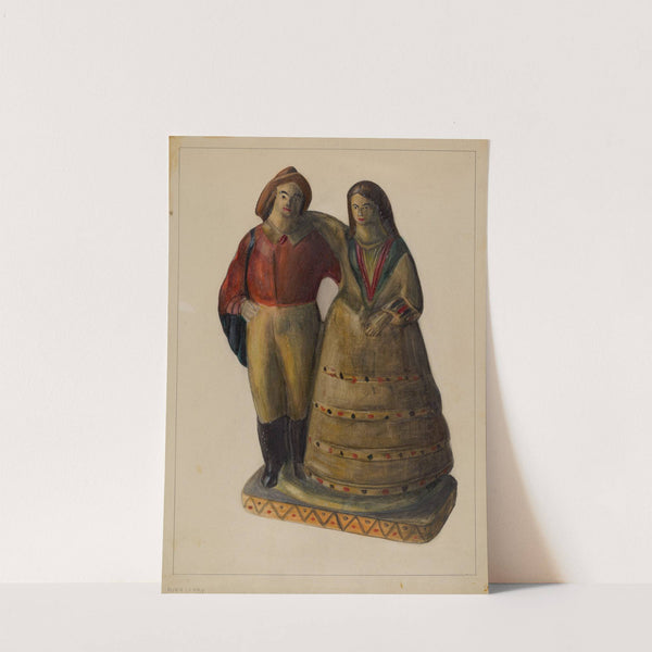 Fisherman and Woman by Mina Lowry