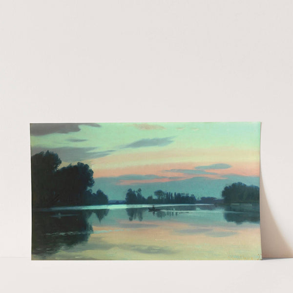 Fisherman On A River At Dawn (1897) by Charles Guilloux