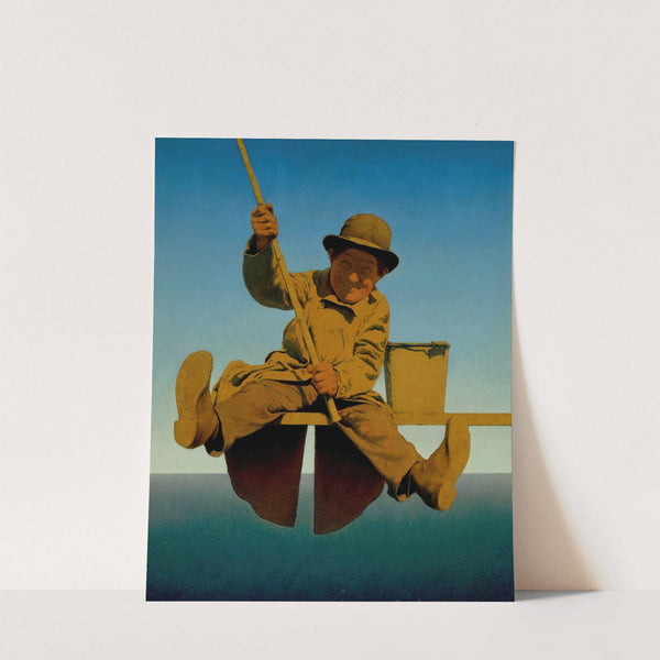 Fisherman on Pier (1921) by Maxfield Parrish