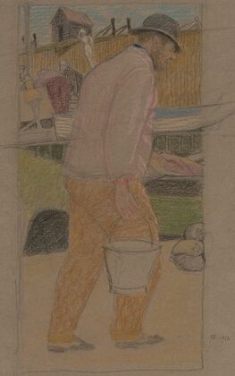 Fisherman with a bucket, Southwold (1912) — size preview