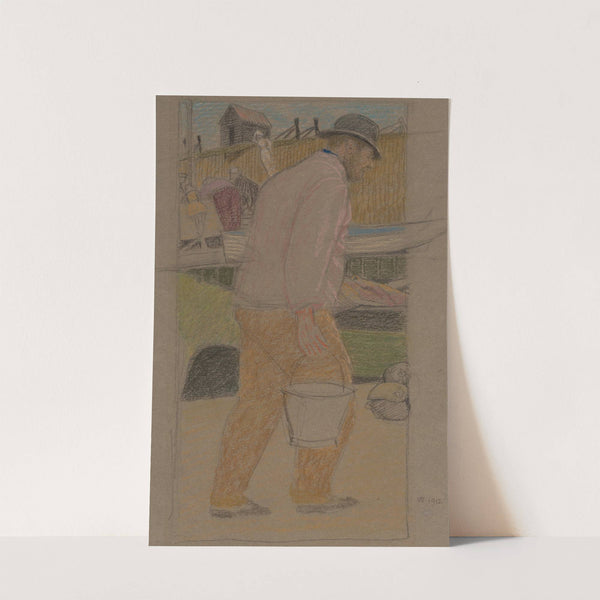 Fisherman with a bucket, Southwold (1912) by Joseph Edward Southall