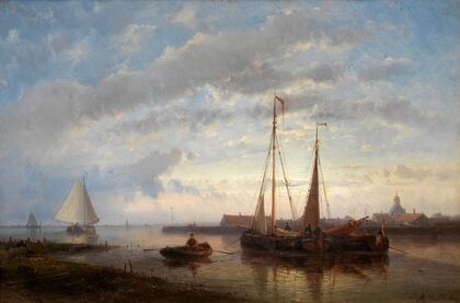Fishermen at sunset
