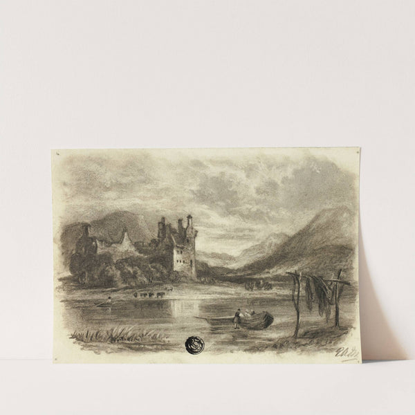 Fishermen Drying Nets before Castle by Elizabeth Murray