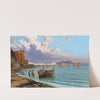 Fishermen in Naples, with Vesuvius in the Background by Giuseppe Carelli