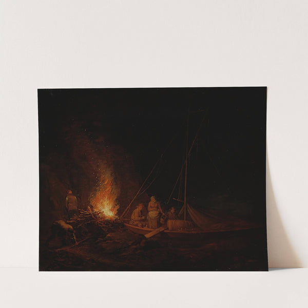 Fishermen Lighting A Campfire (1810) by Alexander Lauréus