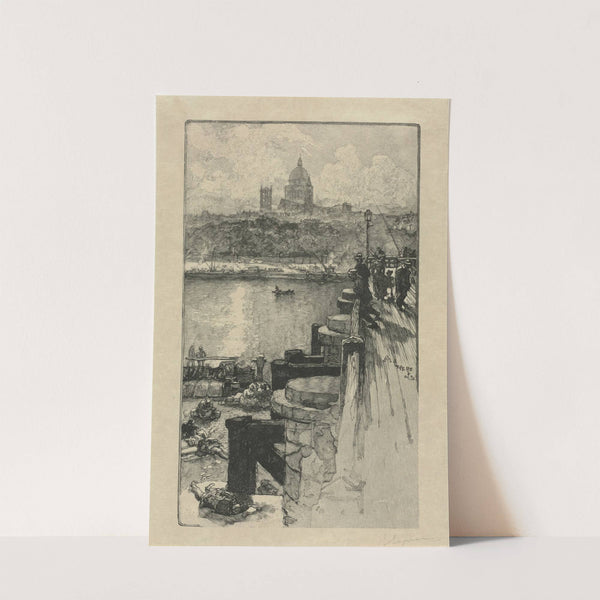 Fishermen on a Pier, Paris (c. 1870–1918) by Auguste Louis Lepère